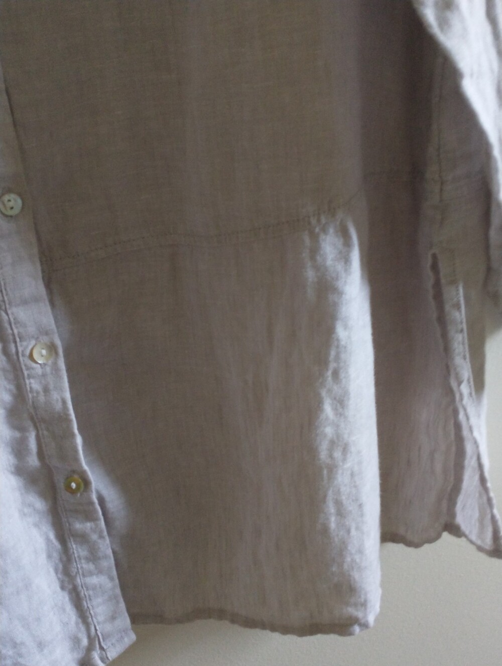 Tahari Beige Linen Button-Down Shirt Tunic XL Lagenlook - Picture 6 of 10